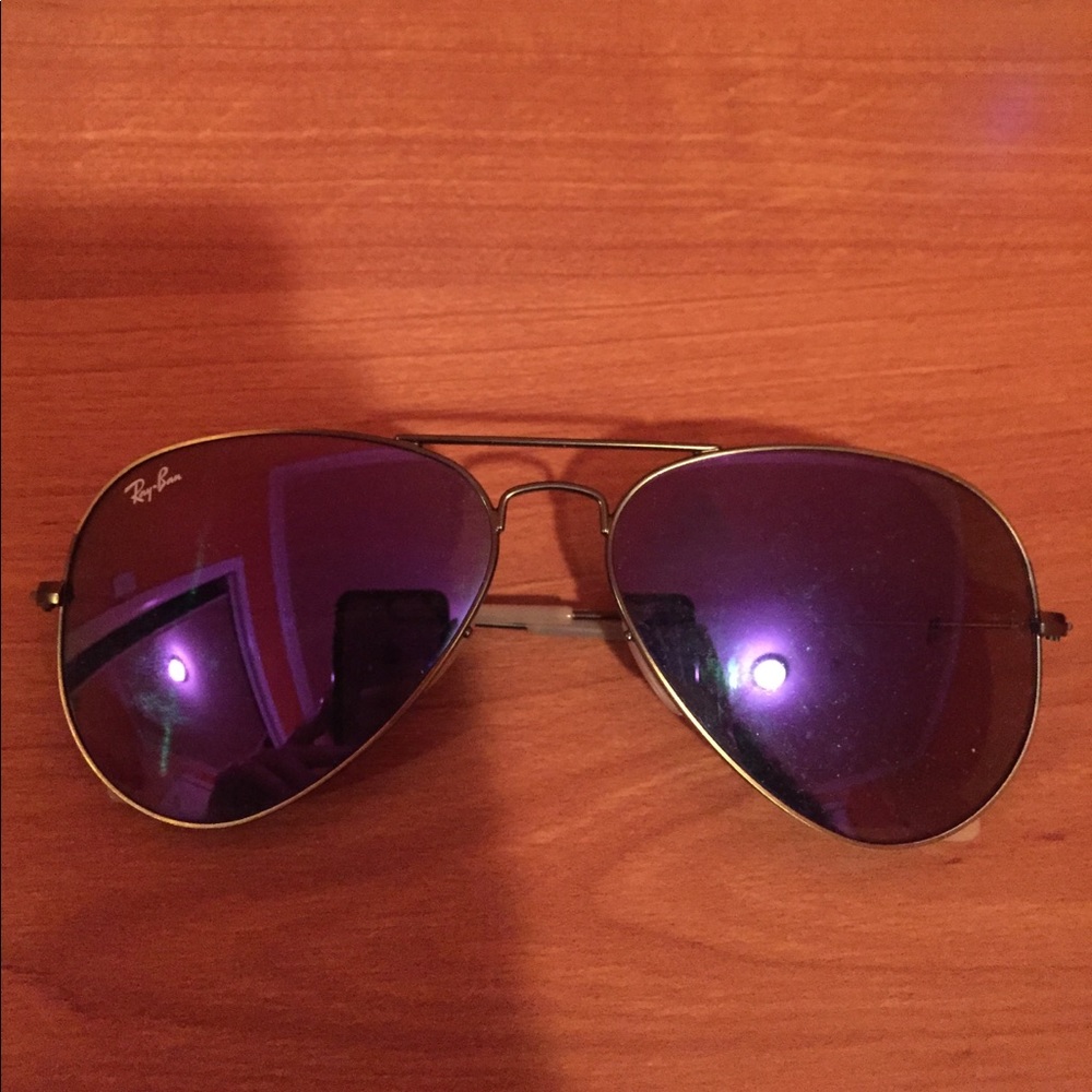 Metallic purple authentic ray ban